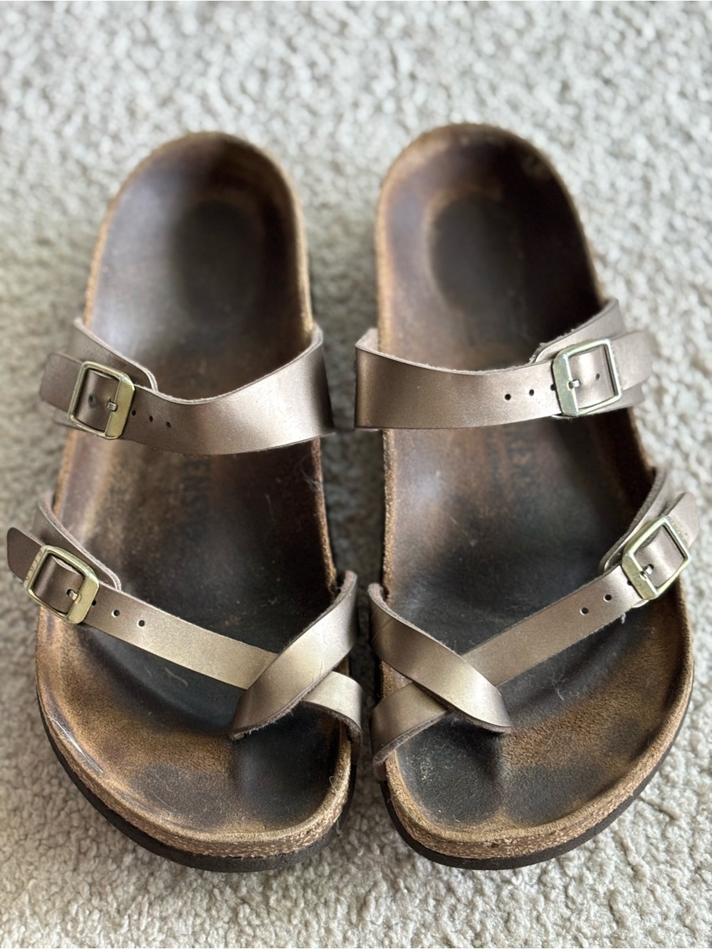 Birkenstock Mayari Bronze Metallic Double-Strap Sandals